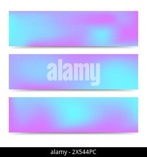 Smooth abstract blurred gradient colorful banners set. Abstract Creative multicolored background. Vector illustration Stock Vector
