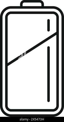 Progress charging indicator icon outline vector. Battery process. Status volt Stock Vector