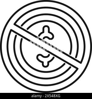 Restricted dollar coin icon outline vector. Tax payment. Banking currency Stock Vector