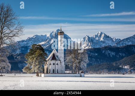 geography / travel, Germany, Bavaria, Schwangau, pilgrimage church St. Coloman, Schwangau, Allgaeu, ADDITIONAL-RIGHTS-CLEARANCE-INFO-NOT-AVAILABLE Stock Photo