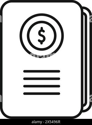 Collateral folder icon outline vector. Tax money form. Investment personal Stock Vector