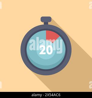 Stopwatch timer icon flat vector. Contract online length. Period arrow Stock Vector