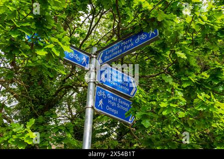 Local rural footpath signage. Stock Photo