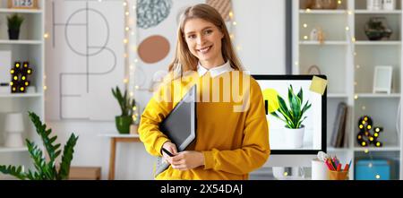 Female graphic designer with tablet in office Stock Photo