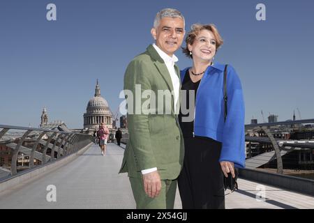 Sadiq Khan, Saadiya Khan pose for photographers upon arrival at the ...