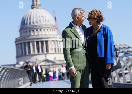 Sadiq Khan, Saadiya Khan pose for photographers upon arrival at the ...