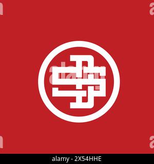 Sd Logo Design Illustration EPS file isolated on red Background.logo Stock Vector