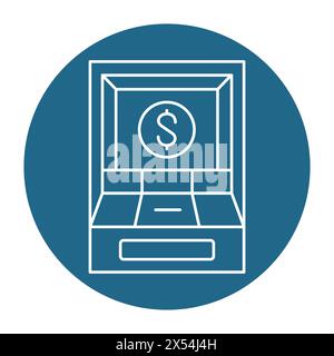 ATM machine black line icon.  Pictogram for web page, mobile app, promo. Stock Vector