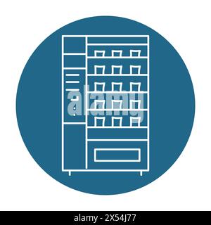Self ordering kiosk snack in black line icon. Self service machine. Pictogram for web page, mobile app, promo. Stock Vector