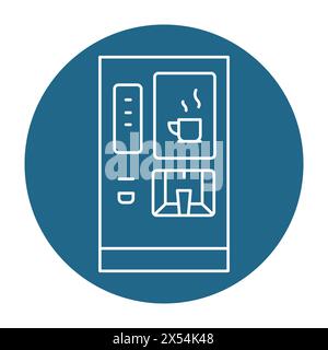 Coffee machine in black line icon. Self service machine. Pictogram for web page, mobile app, promo. Stock Vector