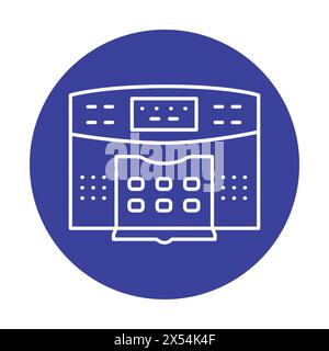 Alarm system black line icon. Motion detector keypad. Household appliance. Outline pictogram for web page, mobile app, promo Stock Vector