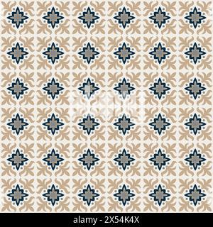 Traditional ornate portuguese decorative tiles azulejos. tile background. tile seamless pattern Stock Vector