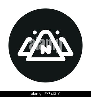 Sodium line black icon. Nutrition facts. White sugar set with piles and cubes. Stock Vector