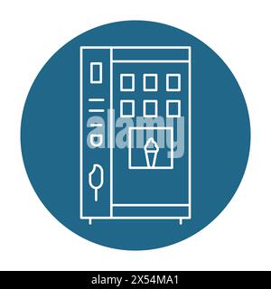 Ice cream machine in black line icon. Self service machine. Pictogram for web page, mobile app, promo. Stock Vector