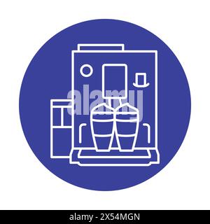 Coffee machine black line icon. Kitchen device. Household appliance. Outline pictogram for web page, mobile app, promo Stock Vector