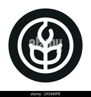 Detary fiber line black icon. Nutrition facts. Agriculture, wheat. Stock Vector