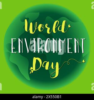 World Environment Day typographic banner, network timeline stories post Stock Vector