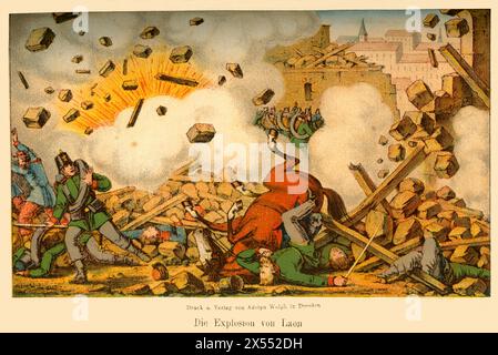 events, Franco-Prussion war, 1870-1871, original text 'The explosion of Laon ', ARTIST'S COPYRIGHT HAS NOT TO BE CLEARED Stock Photo