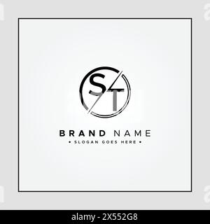 ST Minimal Vector Logo - Simple Business Logo for Monogram S and T Stock Vector