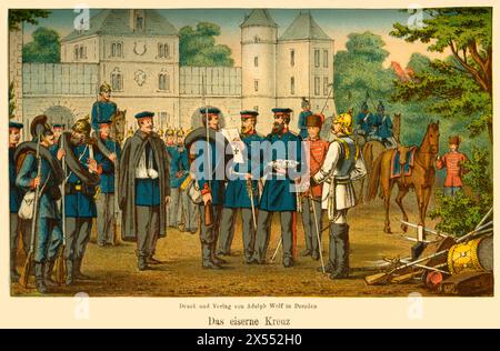 events, Franco-Prussion war, 1870-1871, the conferment of the Iron Cross to soldiers, ARTIST'S COPYRIGHT HAS NOT TO BE CLEARED Stock Photo