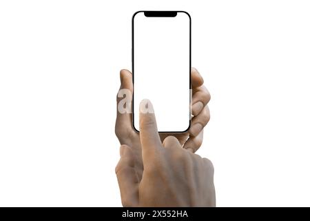 a phone in a hand Stock Photo