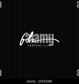 FH Signature Logo - Handwritten Vector Logo Template for FH Alphabet Stock Vector