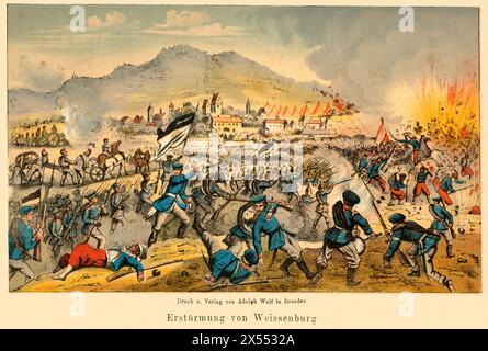 events, Franco-Prussion war 1870-1871, ' storming of Weissenburg ', ARTIST'S COPYRIGHT HAS NOT TO BE CLEARED Stock Photo
