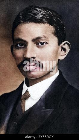 Gandhi, Mohandas Karamchand called Mahatma, 2.10.1869 - 30.1.1948, Indian politician, portrait, ADDITIONAL-RIGHTS-CLEARANCE-INFO-NOT-AVAILABLE Stock Photo