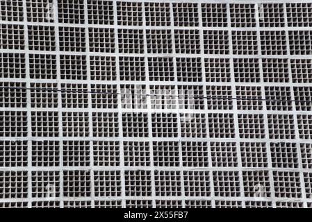 Texture of iron squares on a wall. Conceptual photo Stock Photo