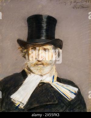 Portrait of Giuseppe Verdi by Giovanni Boldini (1842 – 1931), 1886, oil on canvas Stock Photo