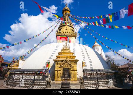 Swayambhunath, aka monkey temple or Swayambhu Mahachaitya, located in kathmandu, nepal Stock Photo