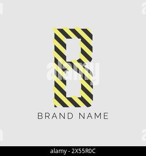 letter B logo, divider color design. Alphabet B for energy labels, rock and more Stock Vector