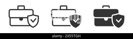 Briefcase With Shield Symbol. Vector Illustration Stock Vector