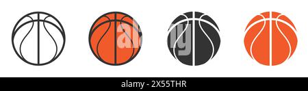 Basketball Ball Icon Set. Vector Illustration Stock Vector