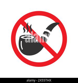 Forbidden Smoking Pipe Symbol. Vector Illustration Stock Vector