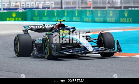 4th May 2024; Miami International Autodrome, Miami, Florida, USA; Formula 1 Crypto.com Miami Grand Prix 2024; Qualifying Day; Lewis Hamilton of the United Kingdom driving the number 44 Mercedes-AMG PETRONAS car during the Sprint Race. Stock Photo