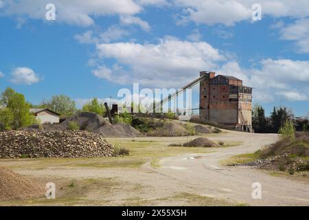 Vintage gold mine equipment in quarry Stock Photo