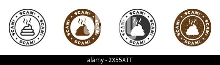 Scam stamp set. Vector illustration Stock Vector