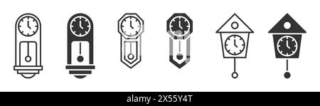 Pendulum clock icon. Vector illustration Stock Vector