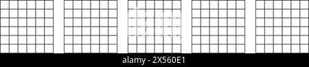 Grid pattern square lines for notebook or graph. Flat vector illustration isolated on white background. Stock Vector