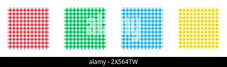 Checked tablecloth background set. Vector illustration Stock Vector