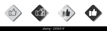 Hand Thumb Up icon. Like icon. Like symbol for your web site design. Vector illustration Stock Vector