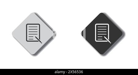Edit file icon. Note symbol. Paper and pencil icon. Vector illustration Stock Vector