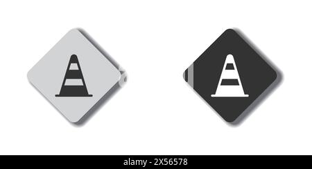 Road traffic cone icon. Construction cone icon. Vector illustration Stock Vector