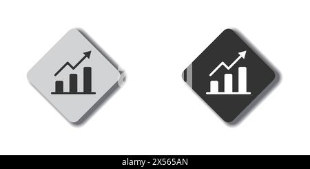 Growing graph icon. Bar chart symbol. Vector illustration Stock Vector