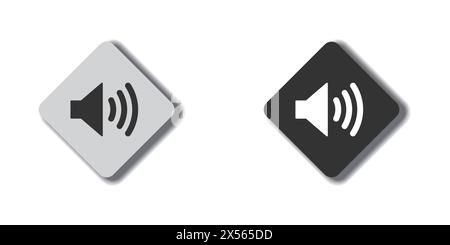 Audio speaker volume icons. Sound logo. Flat vector illustration Stock Vector