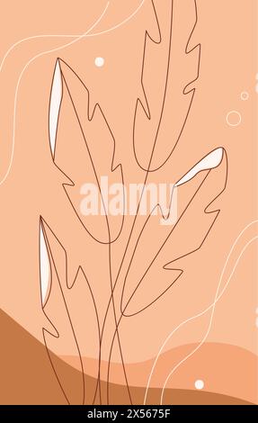Abstract nature pattern of leaves, leaf silhouettes with veins and structure vector illustration Stock Vector