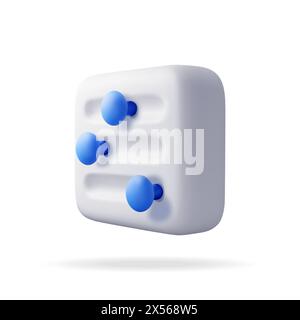 3D filter button icon isolated on white Stock Vector