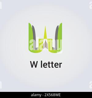 W Letter Icon Design Single Isolated Logo Design Brand Corporate Identity Various Colors Editable Template Vector Monogram Emblem Illustration Brand Stock Vector