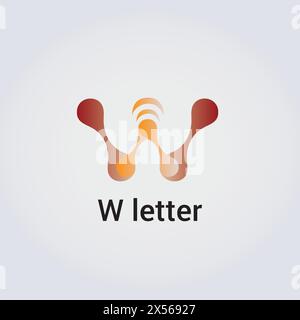 W Letter Icon Design Single Isolated Logo Design Brand Corporate Identity Various Colors Editable Template Vector Monogram Emblem Illustration Brand Stock Vector